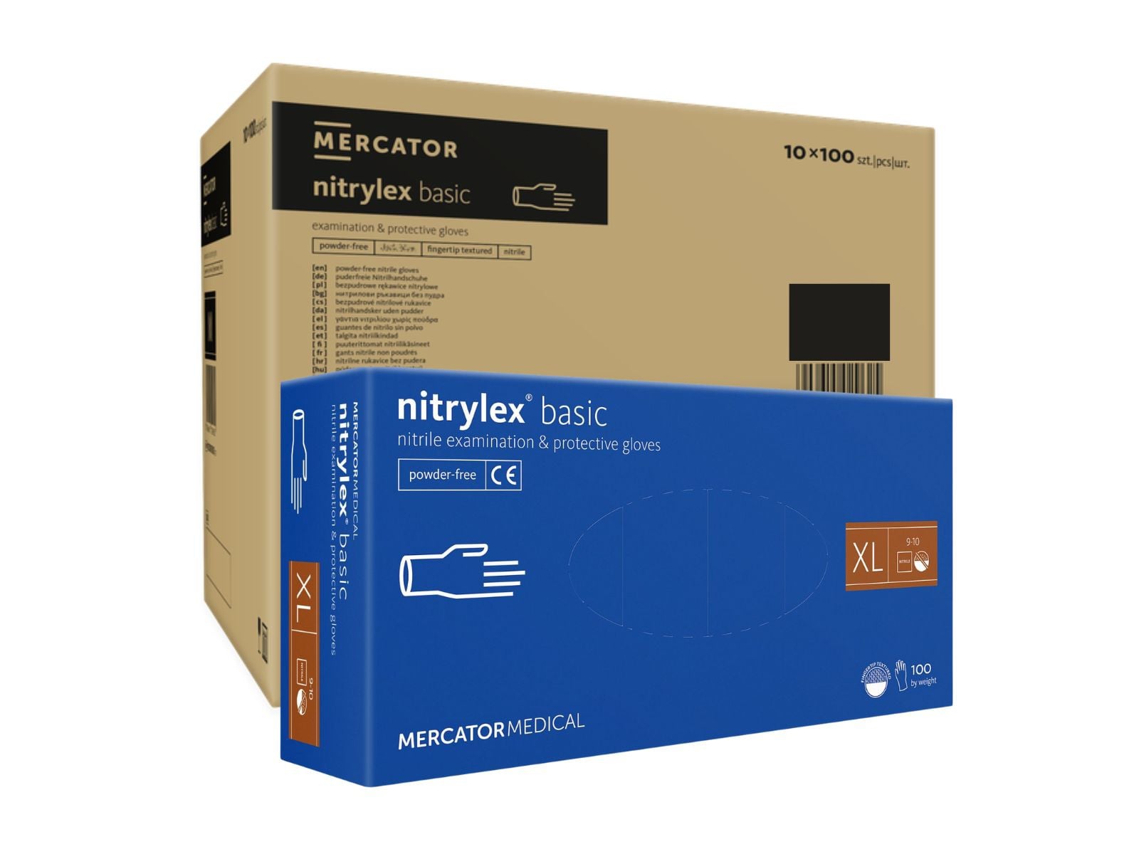 Rękawice Nitrylex Dark Blue XL Mercator Basic KARTON